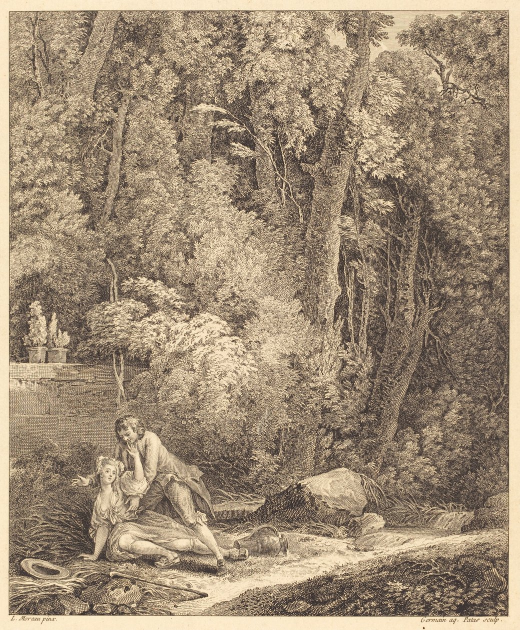 Den driftige byborna av Louis Germain and Charles Emmanuel Patas after Louis Gabriel Moreau