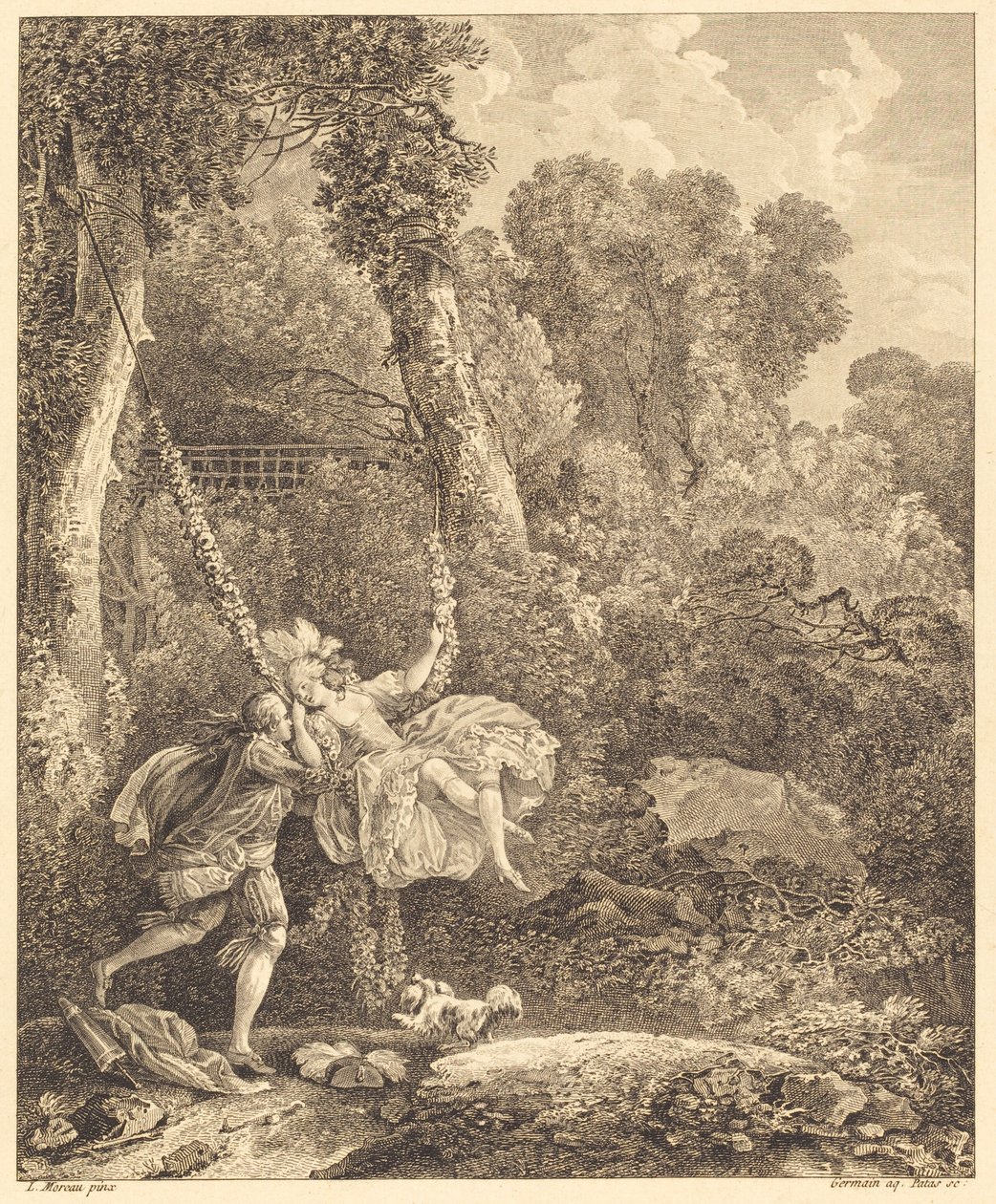 Vi löper mer än en fara där av Louis Germain and Charles Emmanuel Patas after Louis Gabriel Moreau