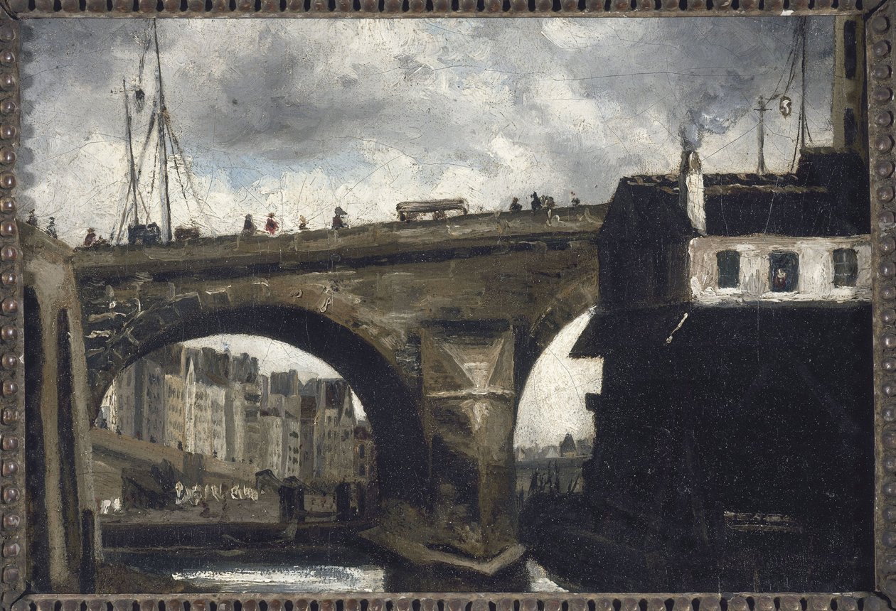 Notre-Dame-bron och pumpen av Louis Godefroy Jadin