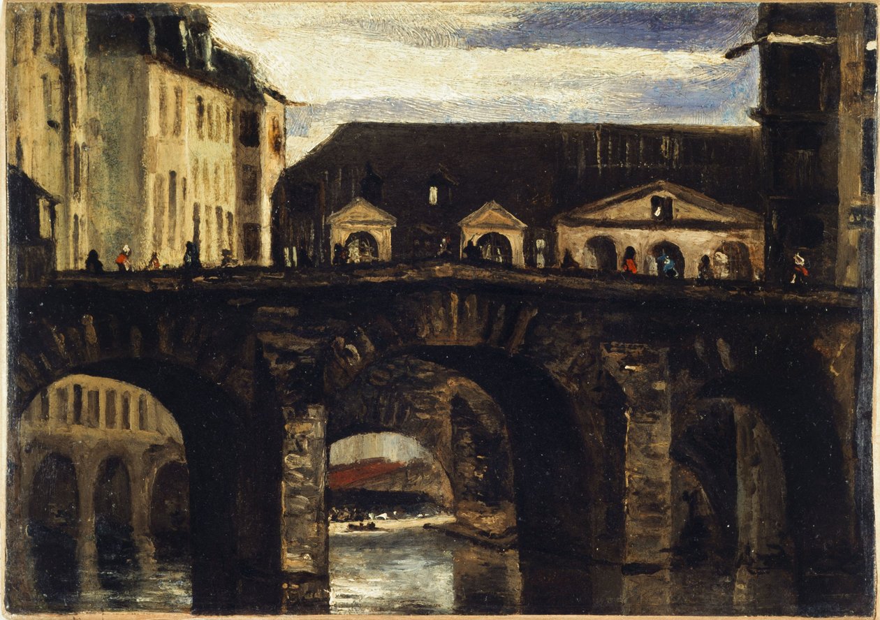 Lilla bron och Saint Charles-bron, ca 1825 (olja) av Louis Godefroy Jadin