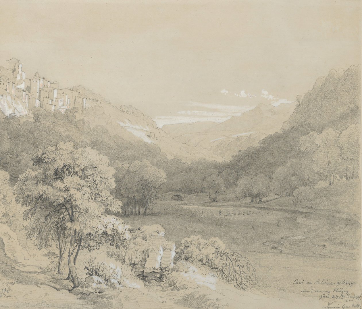 En utsikt över Cavi i Sabine Hills, 1848. av Louis Gurlitt