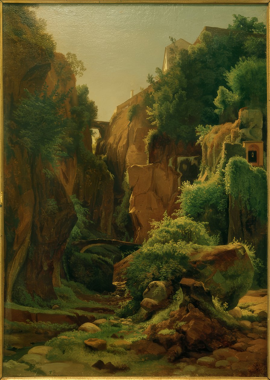 L.Gurlitt, klippravin nära Sorrento av Louis Gurlitt