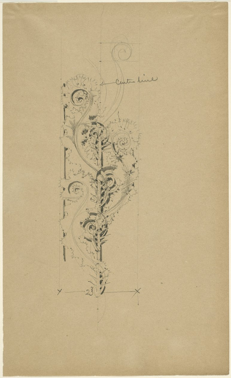 McVickers teater: Skiss för Untitled Ornamental Band av Louis H. Sullivan