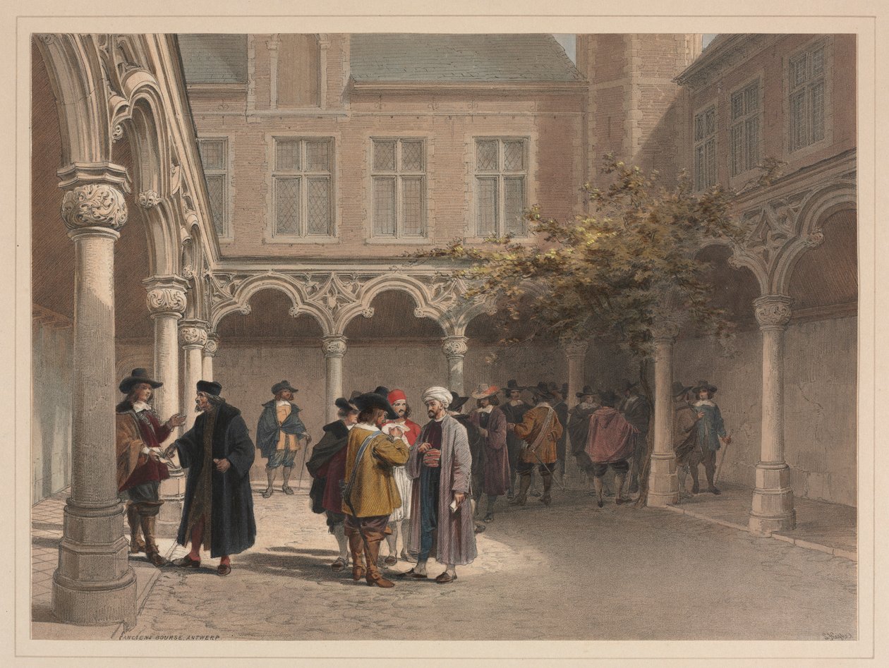 Gamla börsen, Antwerpen. av Louis Haghe