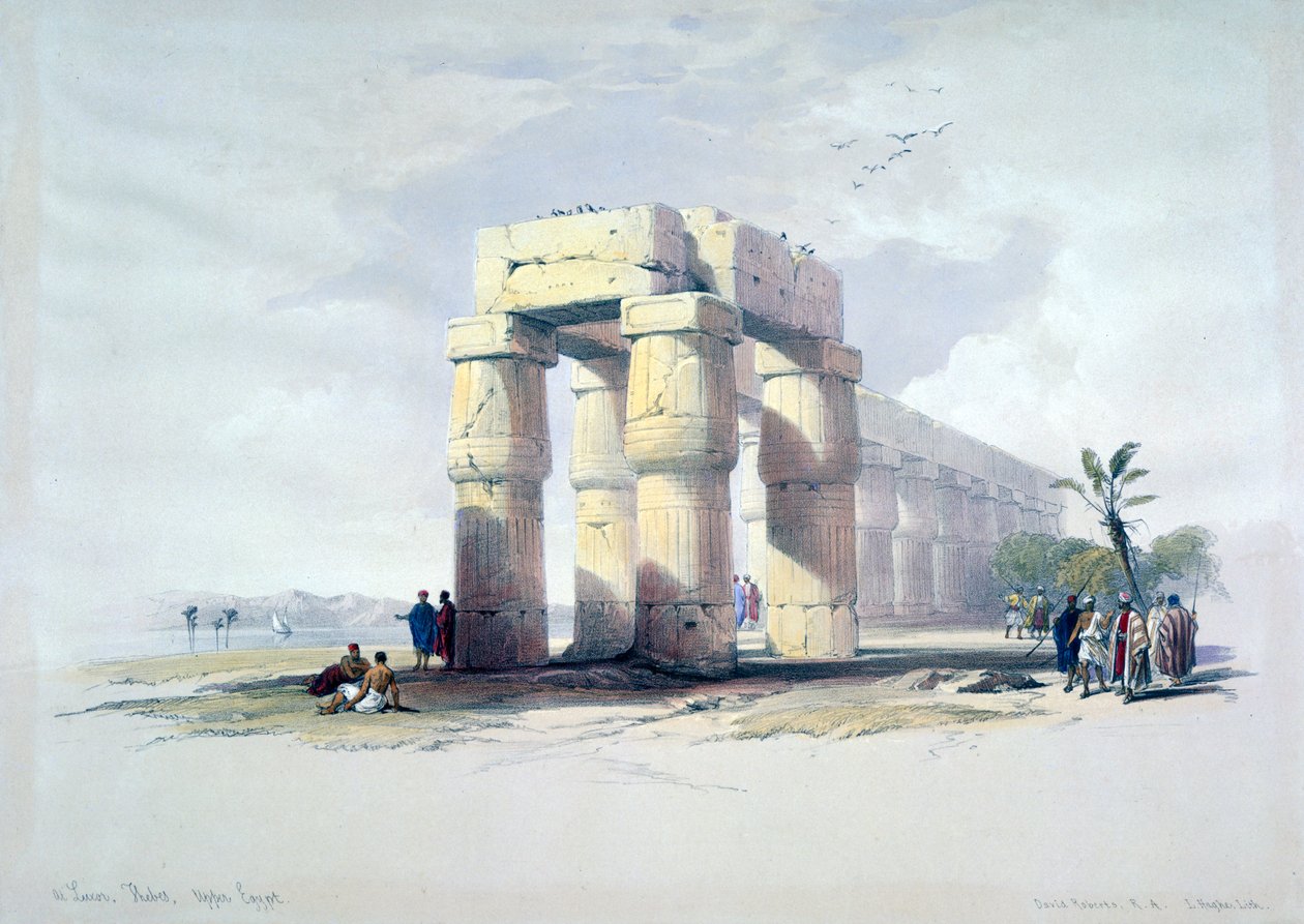 I Luxor, Thebe, övre Egypten, 1800-talet av Louis Haghe