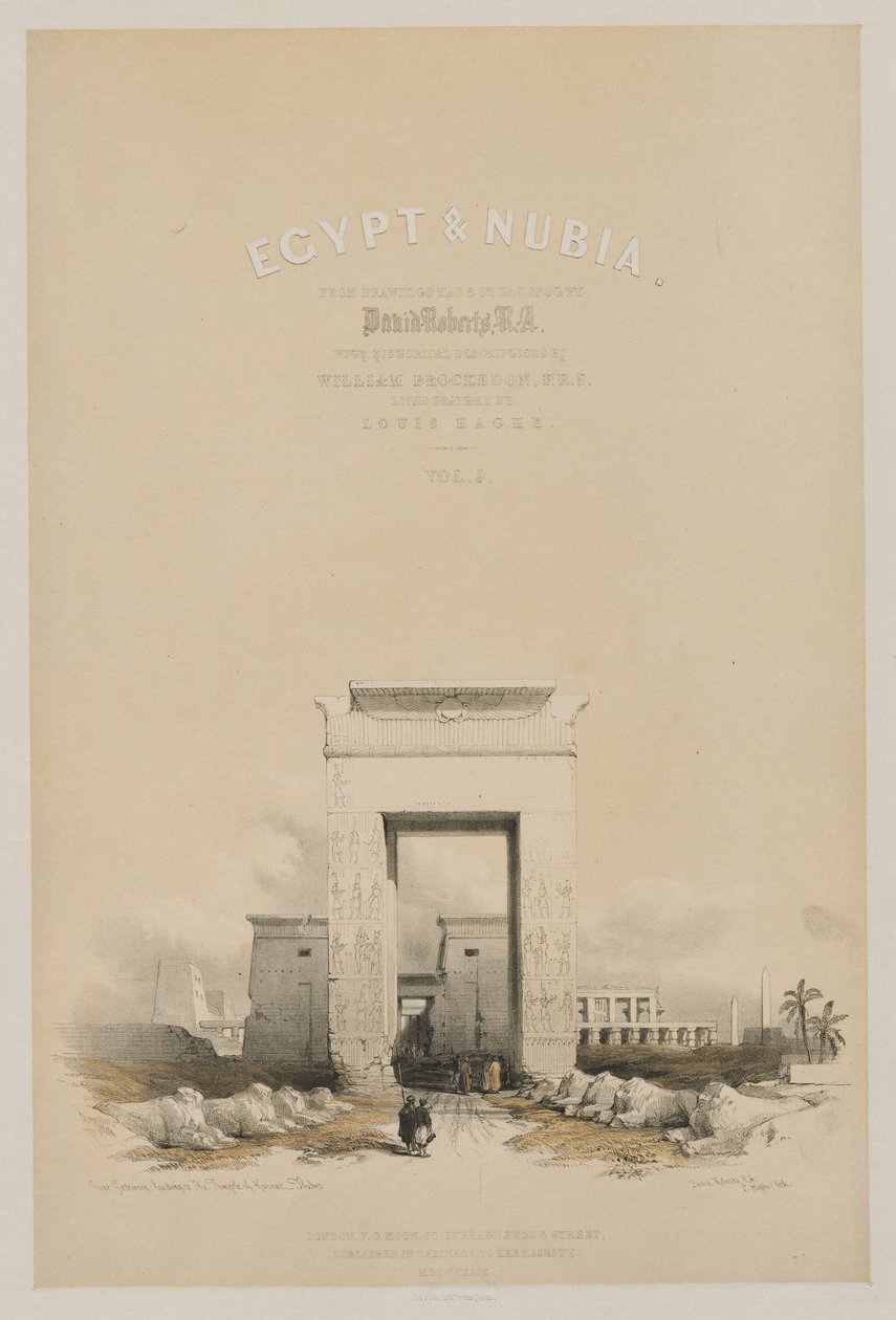 Egypten och Nubien: Frontispice Volym V, 1849. av Louis Haghe