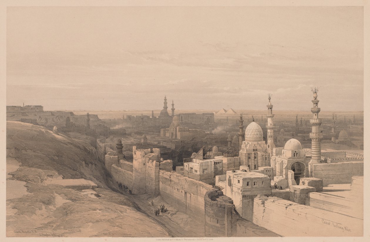Egypten och Nubien: Volym III - nr 26, Kairo, Looking West av Louis Haghe