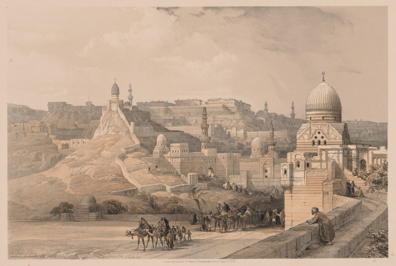 Egypten och Nubien: Volym III - nr 34, Kairos citadell, Mehemet Alis residens, 1838. av Louis Haghe