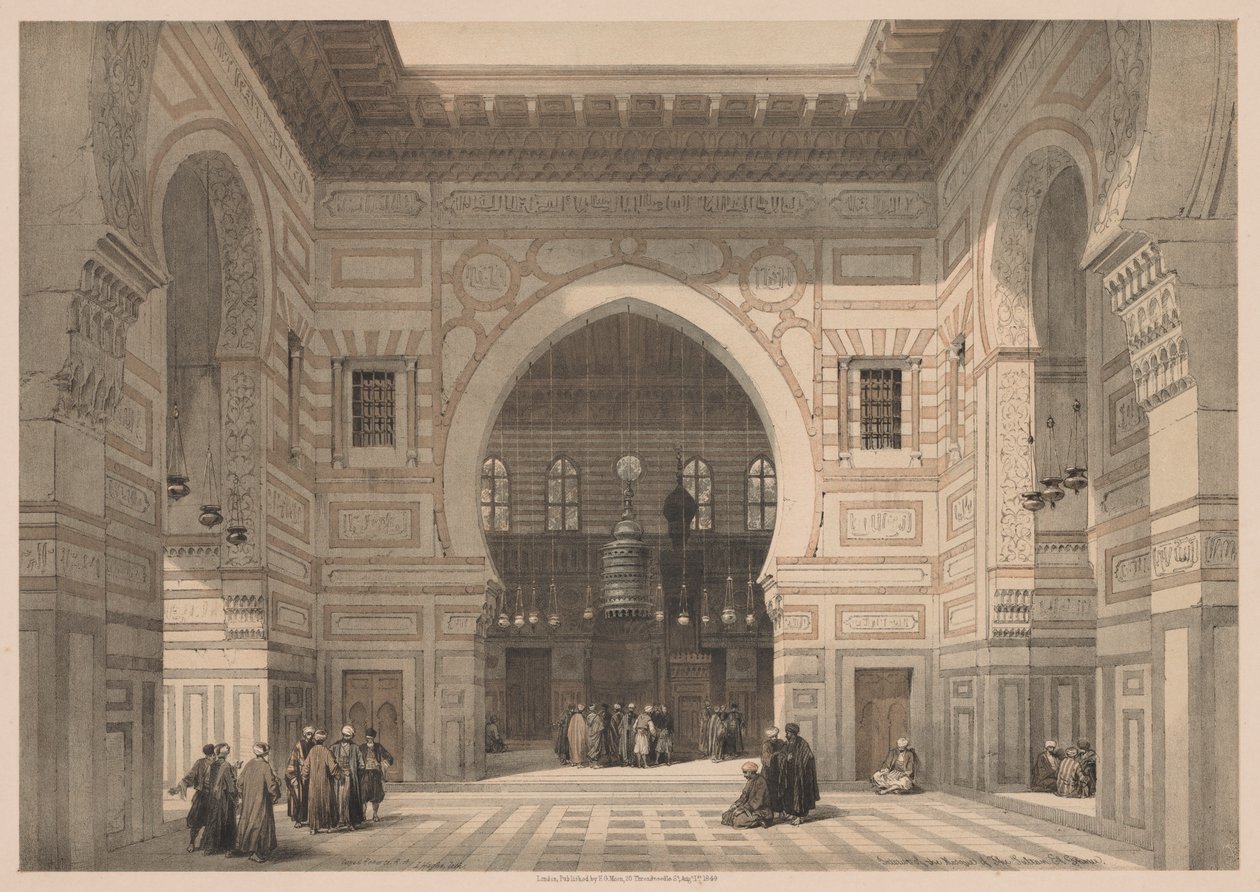 Egypten och Nubien: Volym III - nr 36, interiören av Sultan El Ghorees moské av Louis Haghe