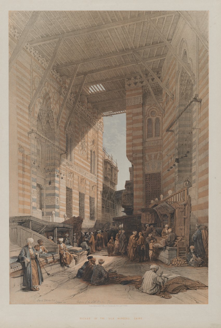 Egypten och Nubien, volym III: Silk Mercers basar, Kairo av Louis Haghe