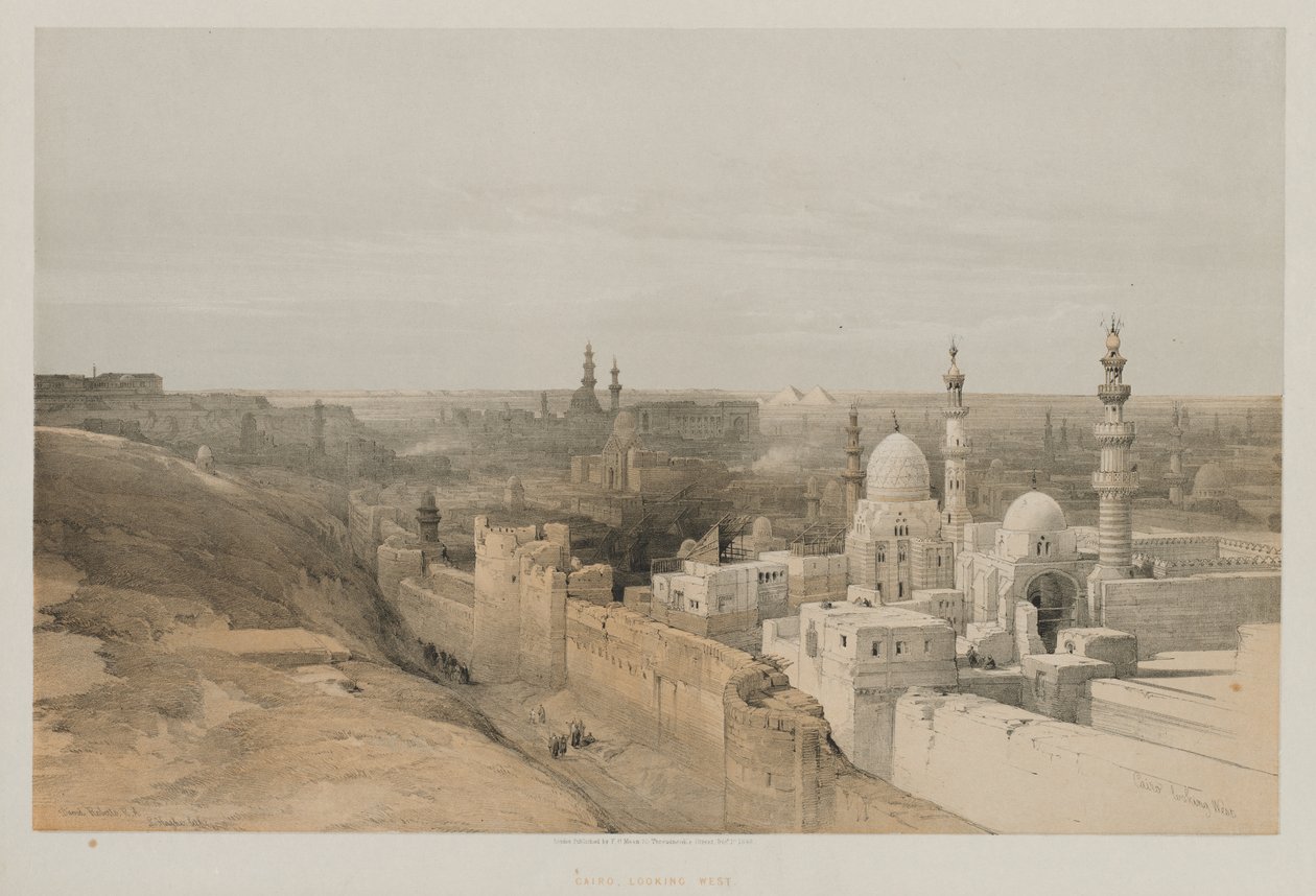 Egypten och Nubien, volym III: Cairo, Looking West, 1848. av Louis Haghe