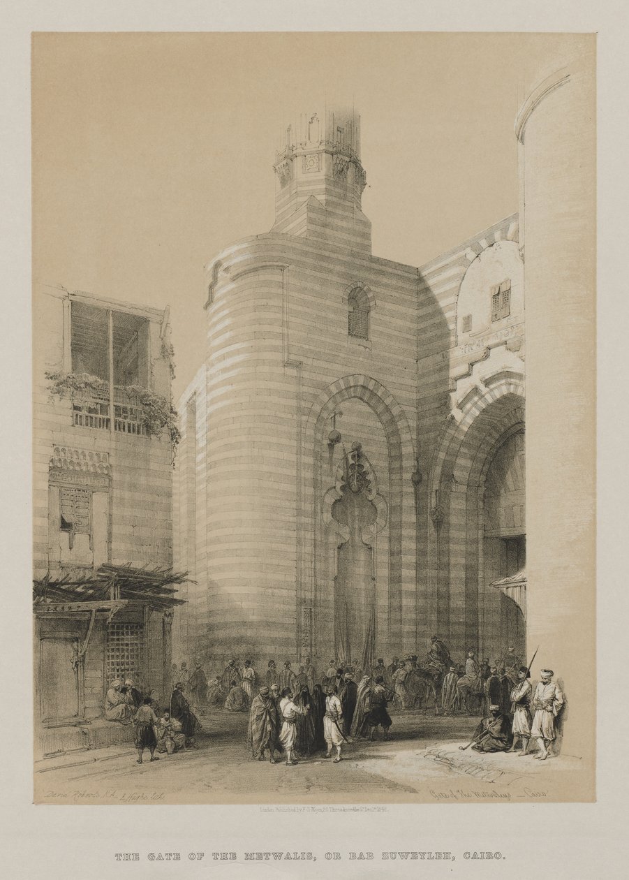 Egypten och Nubien, volym III: Gate of the Metwaleys, Kairo, 1848. av Louis Haghe