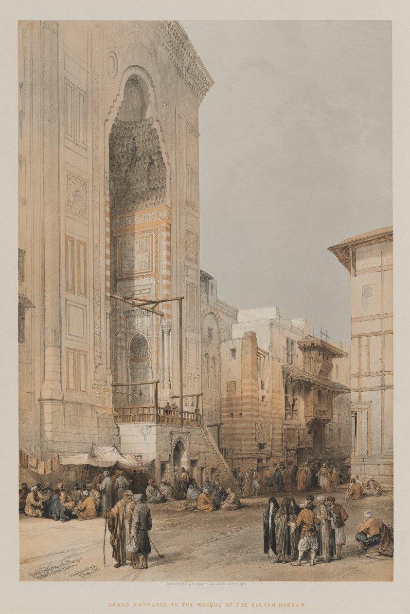 Egypten och Nubien, volym III: Stora ingången till Sultan Hassans moské, 1849. av Louis Haghe