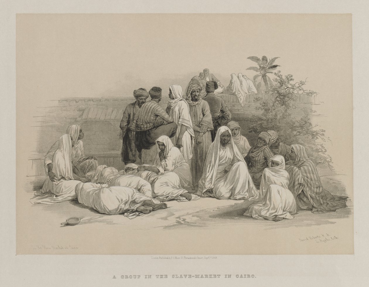 Egypten och Nubien, volym III: På slavmarknaden i Kairo, 1849. av Louis Haghe