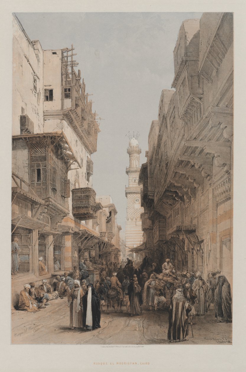 Egypten och Nubien, volym III: Moskén el Mooristan, Kairo, 1849. av Louis Haghe