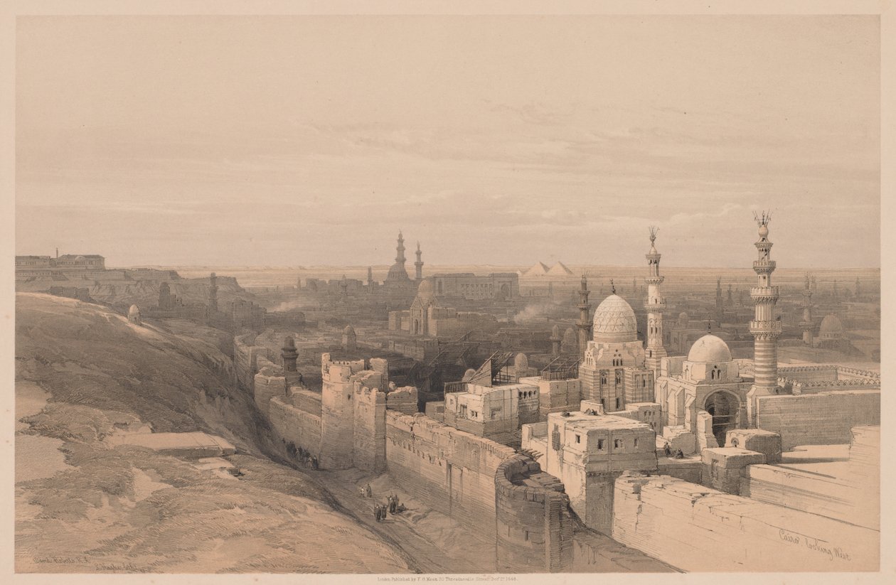 Egypten och Nubien: Volym III - nr 26, Kairo, Looking West av Louis Haghe