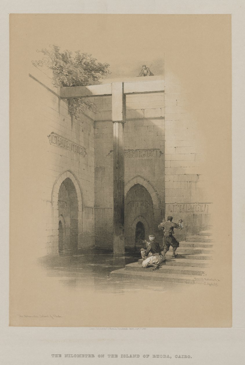 Egypten och Nubien, Volym III: Nileometern. Ön Rhoda av Louis Haghe