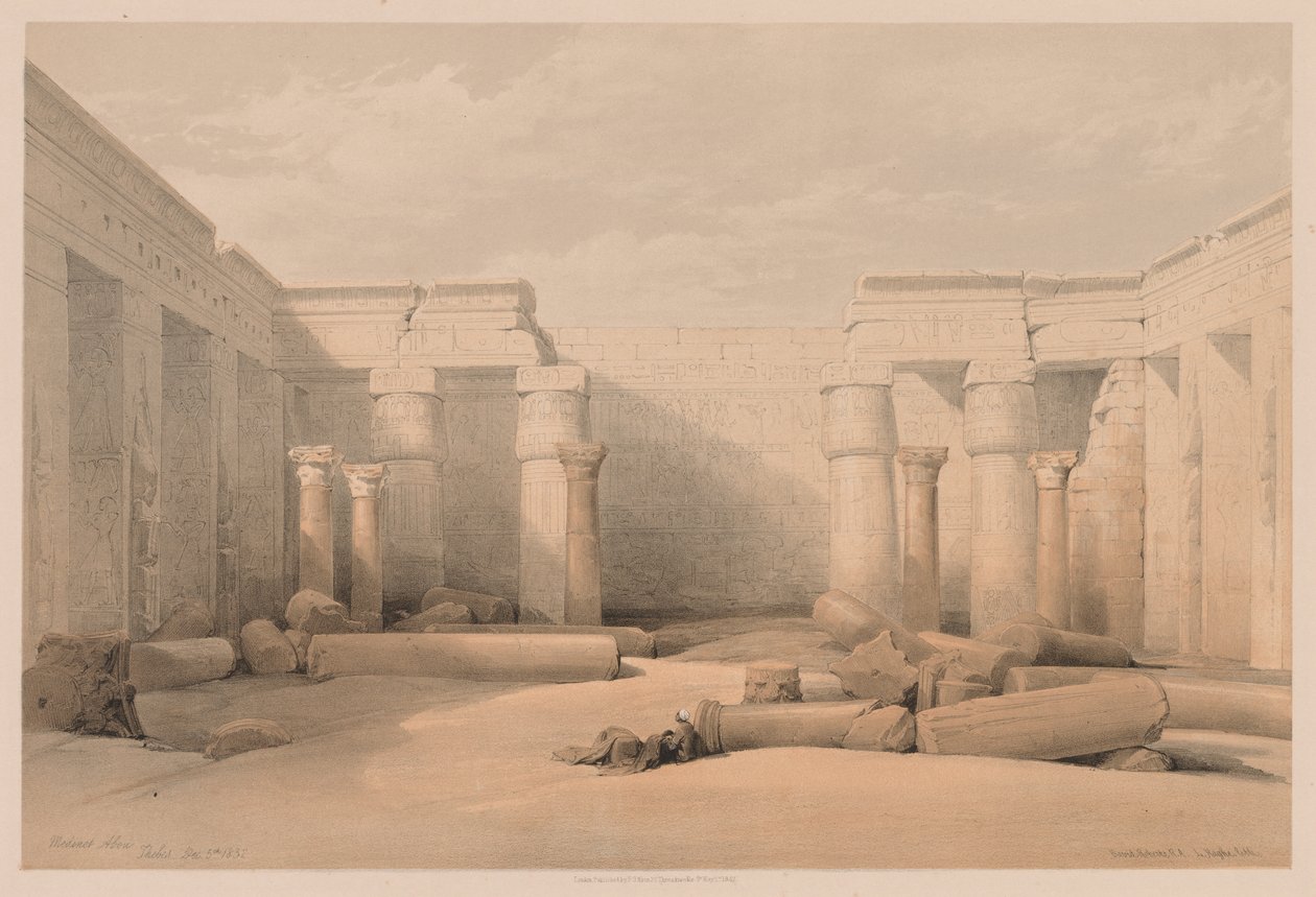 Egypten och Nubien: Volym II - nr 18, Medinet Abou, Thebe av Louis Haghe