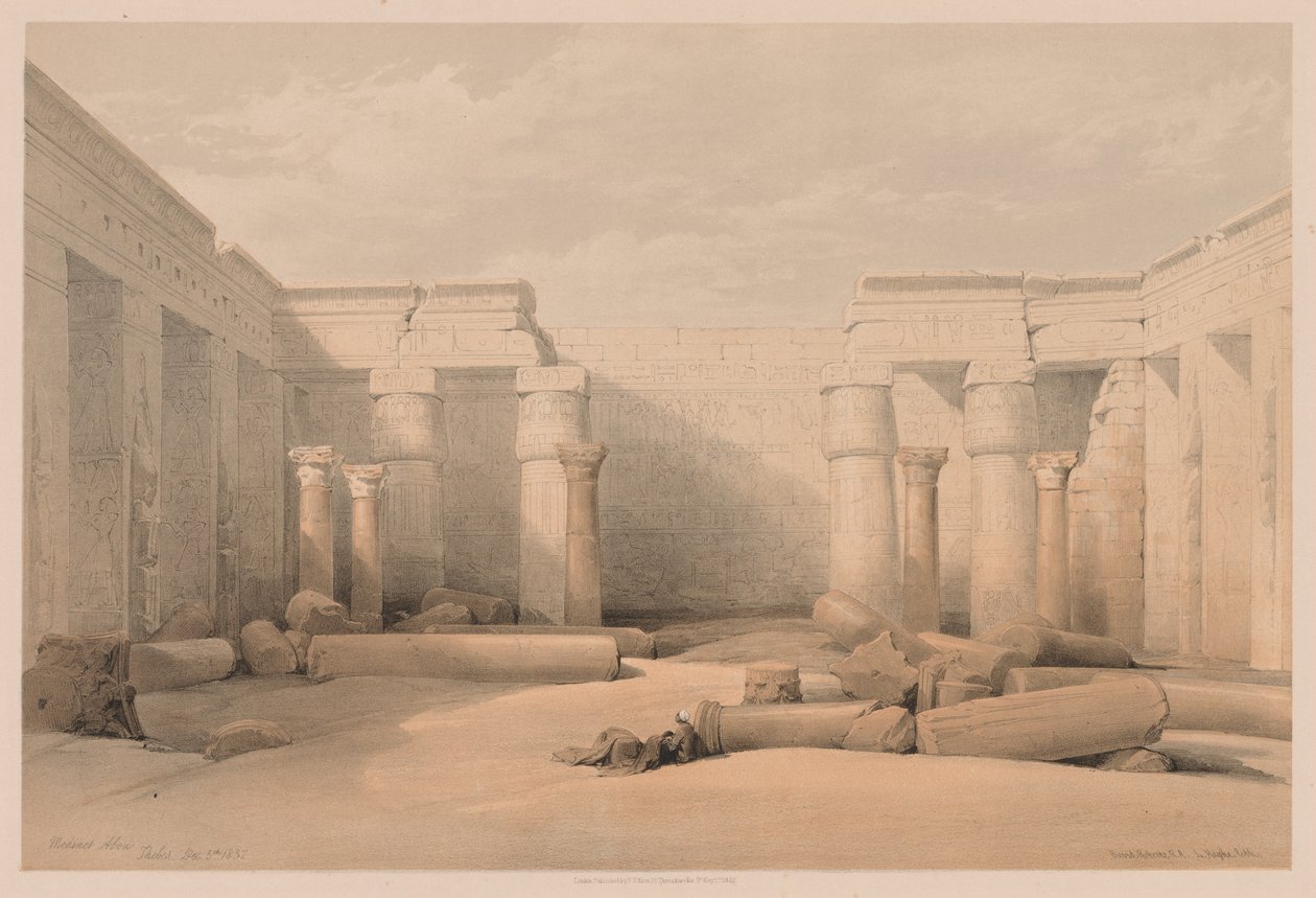 Egypten och Nubien: Volym II - nr 18, Medinet Abou, Thebe, 1832. av Louis Haghe