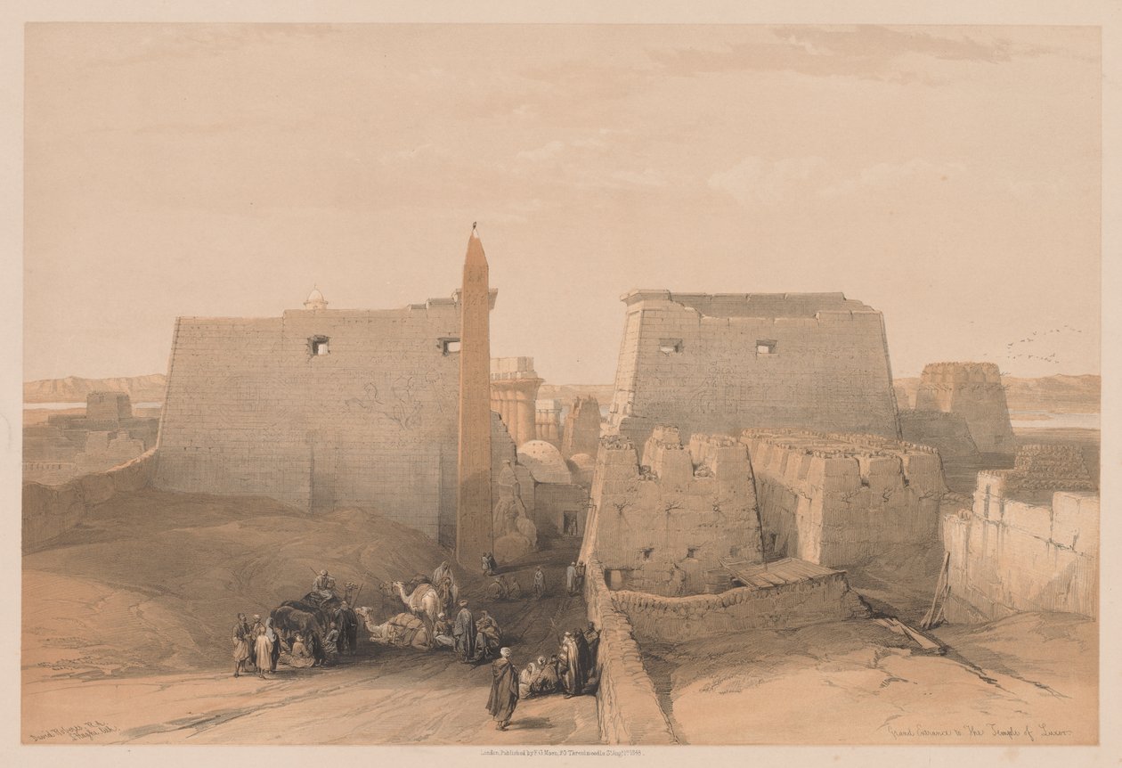 Egypten och Nubien: Volym II - nr 38, Grand Entrances to Temple of Luxor av Louis Haghe