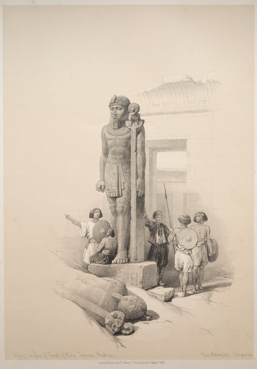 Egypten och Nubien: Volym II - nr 7, Colossi på Wady Saboua av Louis Haghe
