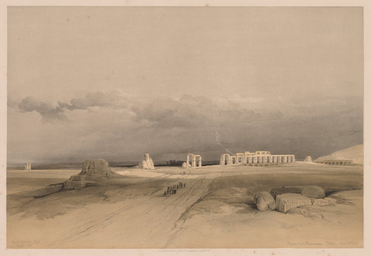 Egypten och Nubien: Volym II - nr 8, Ruins of the Memnonium, Thebe av Louis Haghe