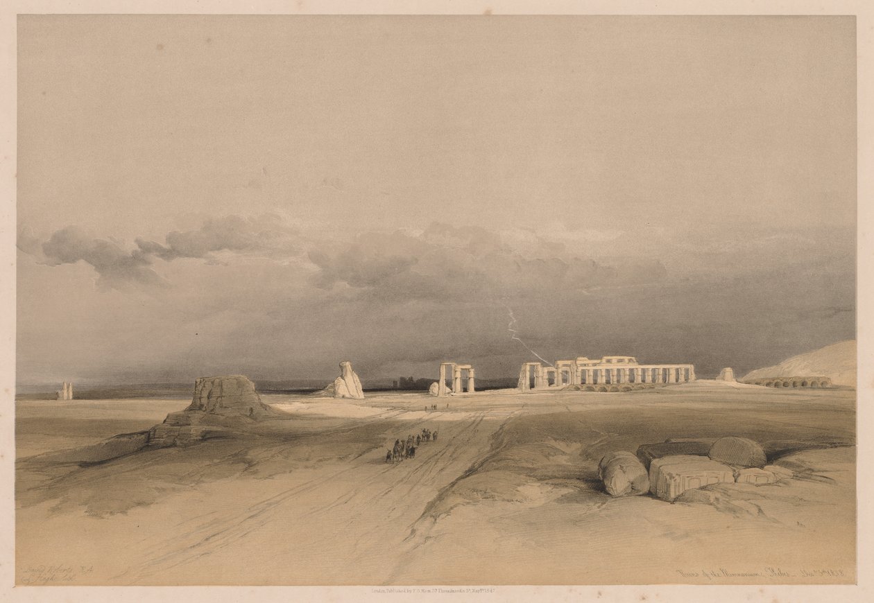 Egypten och Nubien: Volym II - nr 8, Ruins of the Memnonium, Thebe, 1838. av Louis Haghe