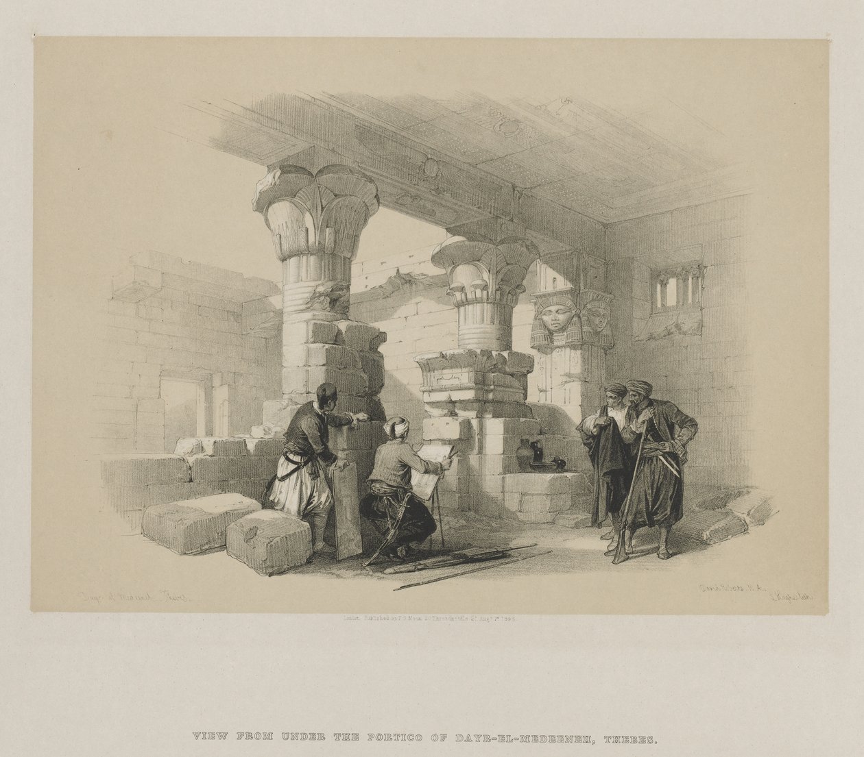 Egypten och Nubien, volym II: Dayr-El-Medeeneh, Thebe, 1848. av Louis Haghe