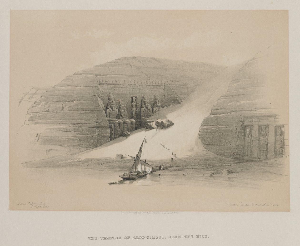 Egypten och Nubien, volym II: Utgrävda tempel i Abu Simbel, Nubien, 1848. av Louis Haghe