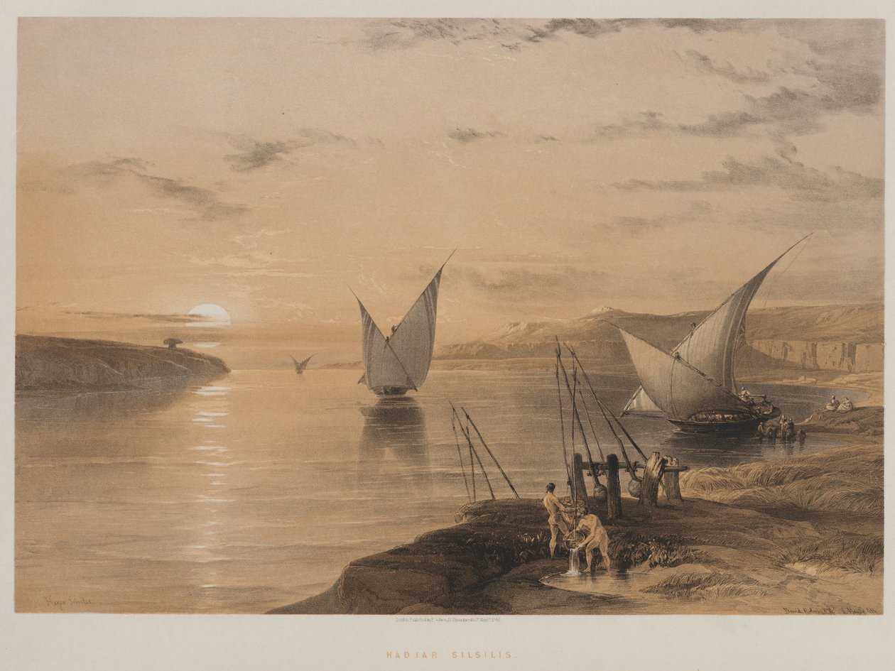 Egypten och Nubien, volym II: Hagar Setsilis, 1847. av Louis Haghe