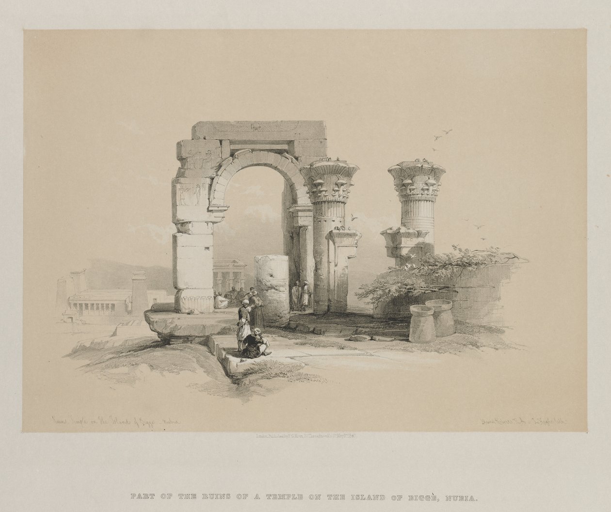 Egypten och Nubien, Volym II: Ruiner - Templet på ön Biggeh, Nubia, 1847. av Louis Haghe