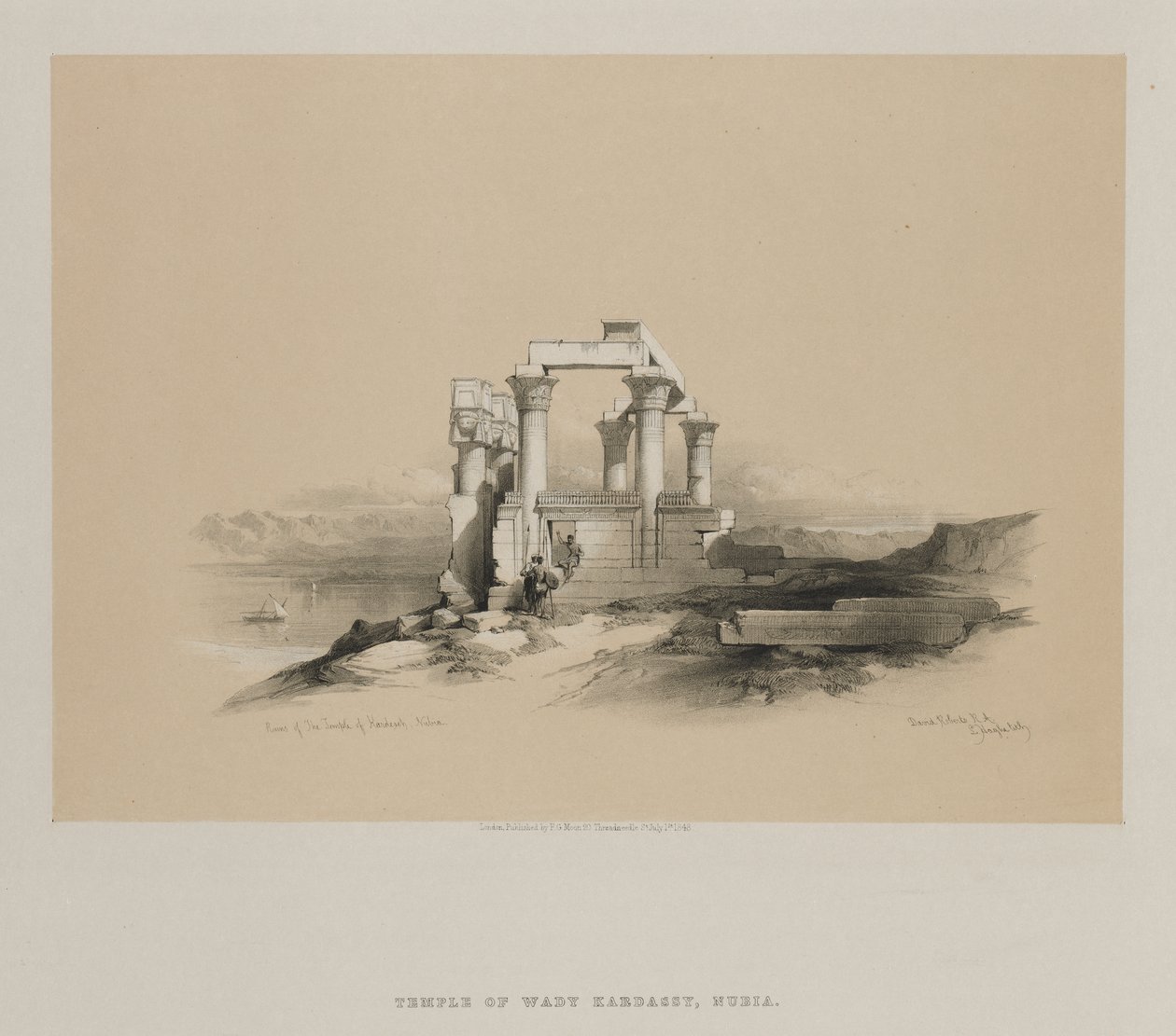 Egypten och Nubien, Volym II: Ruinerna av Kardeseh-templet, Nubien av Louis Haghe