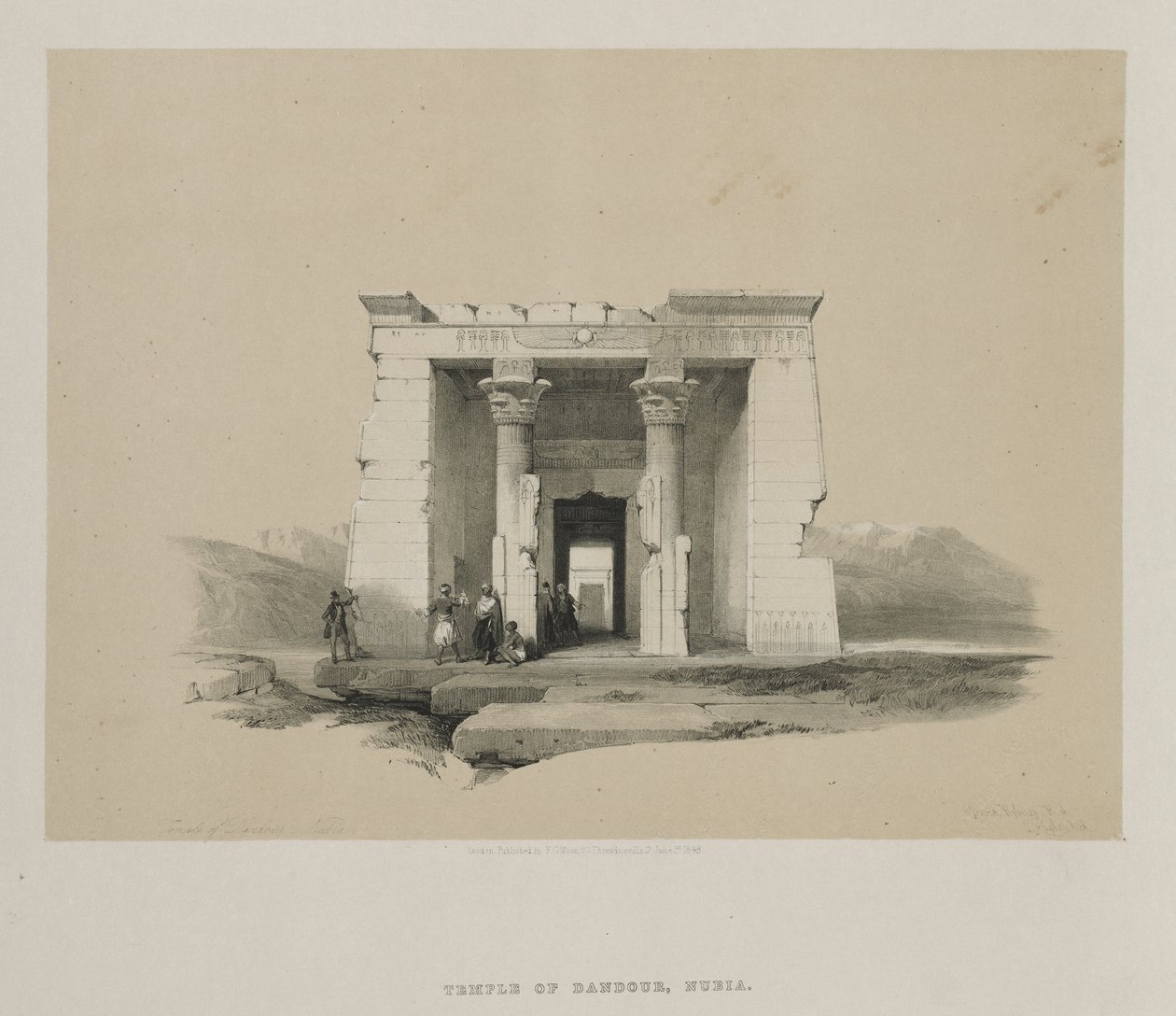 Egypten och Nubien, Volym II: Temple of Dandour, Nubia av Louis Haghe