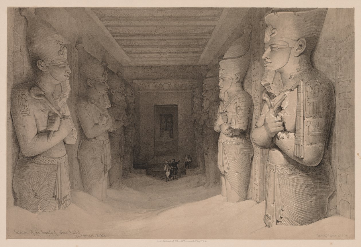 Egypten och Nubien: Volym I - nr 14, Templets inre Aboo Simbel av Louis Haghe