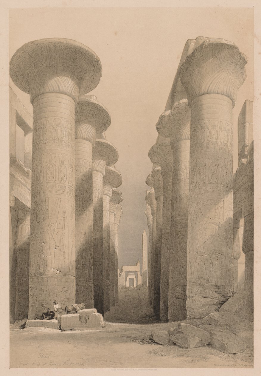 Egypten och Nubien: Volym I - nr 20, Stora salen i Karnak, Thebe av Louis Haghe