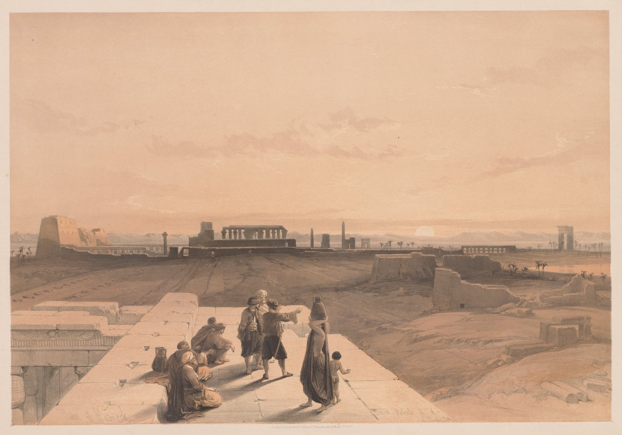 Egypten och Nubien: Volym I - Nr 38, Ruinerna av Karnak, 1838. av Louis Haghe