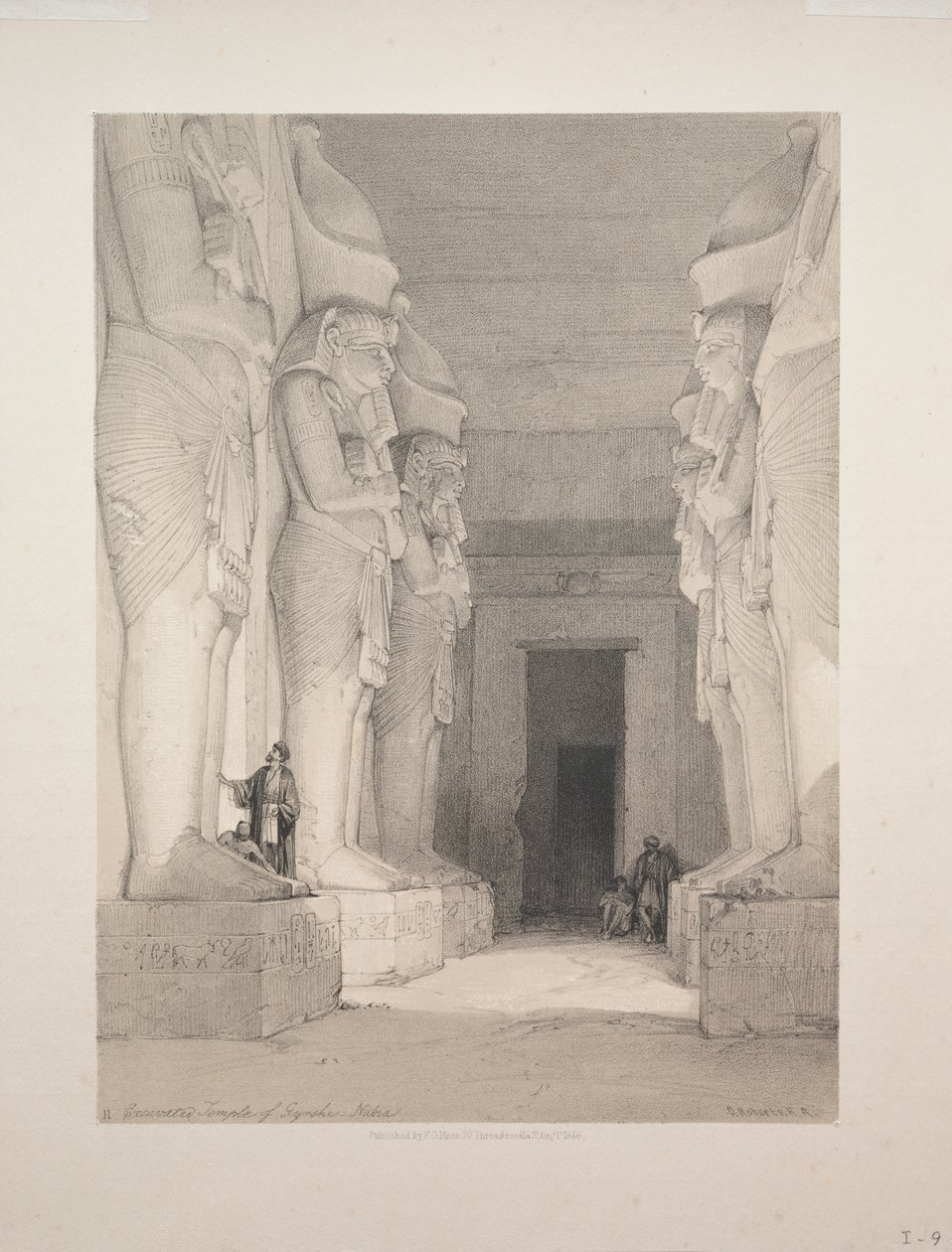 Egypten och Nubien: Volym I - nr 9, Gyrshes utgrävda tempel, Nubien av Louis Haghe