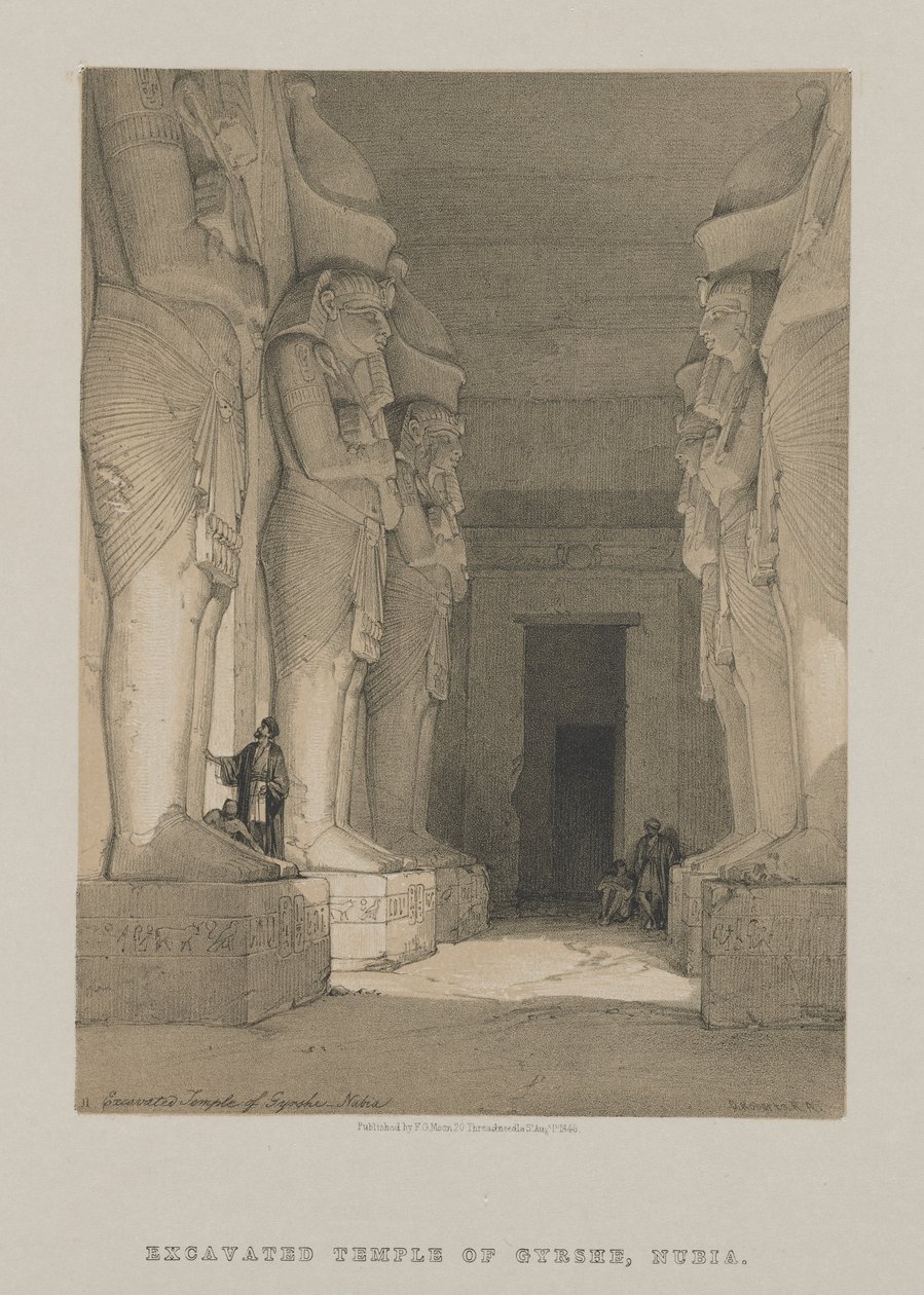 Egypten och Nubien, Volym I: Utgrävda tempel i Gyrshe, Nubien av Louis Haghe