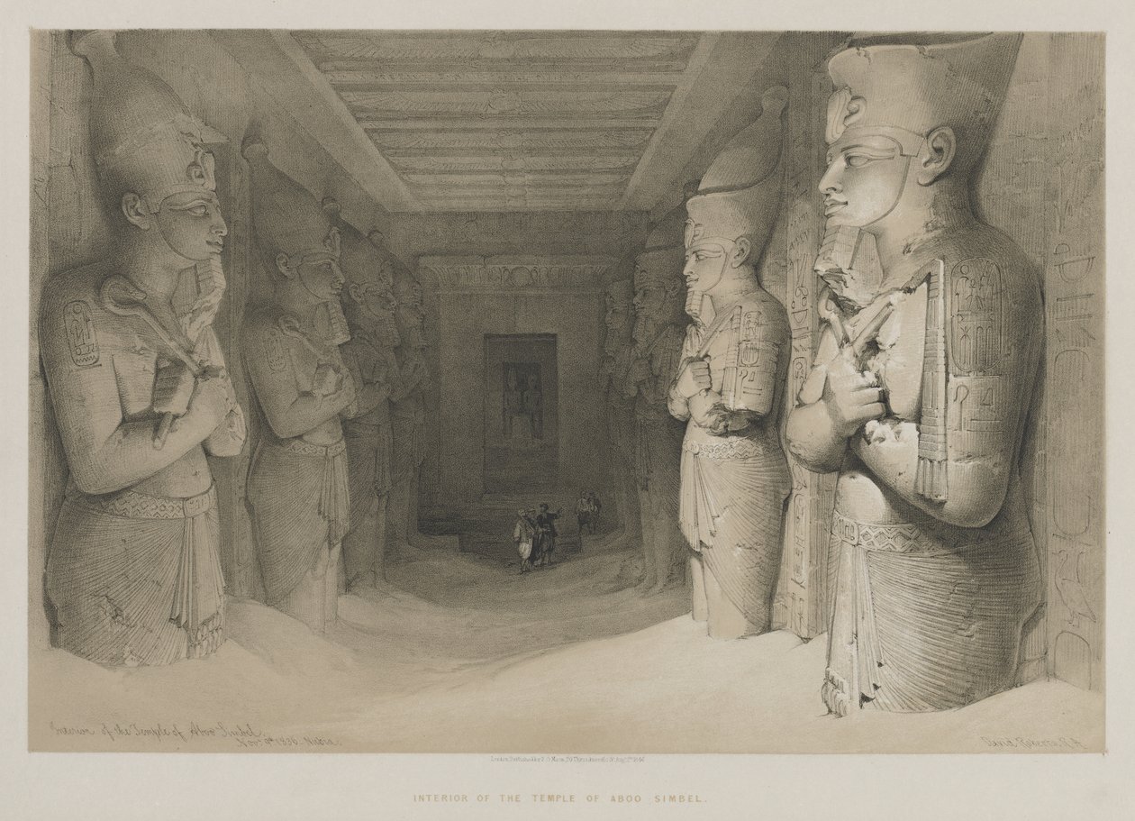 Egypten och Nubien, volym I: Insidan av Aboo-Simbels tempel, 1846. av Louis Haghe