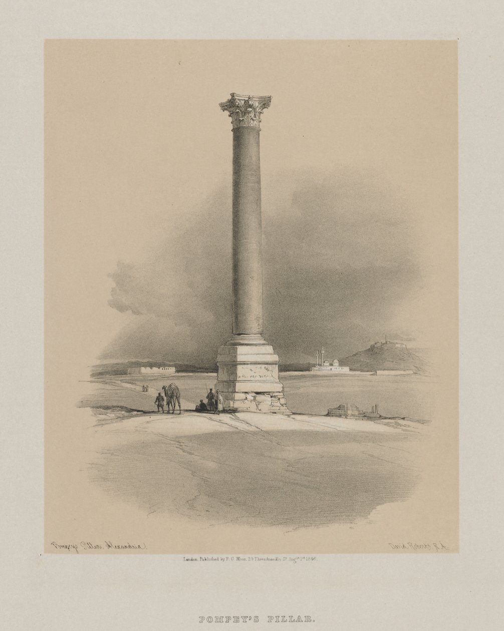 Egypten och Nubien, volym I: Pompeys pelare, Alexandria, 1846. av Louis Haghe