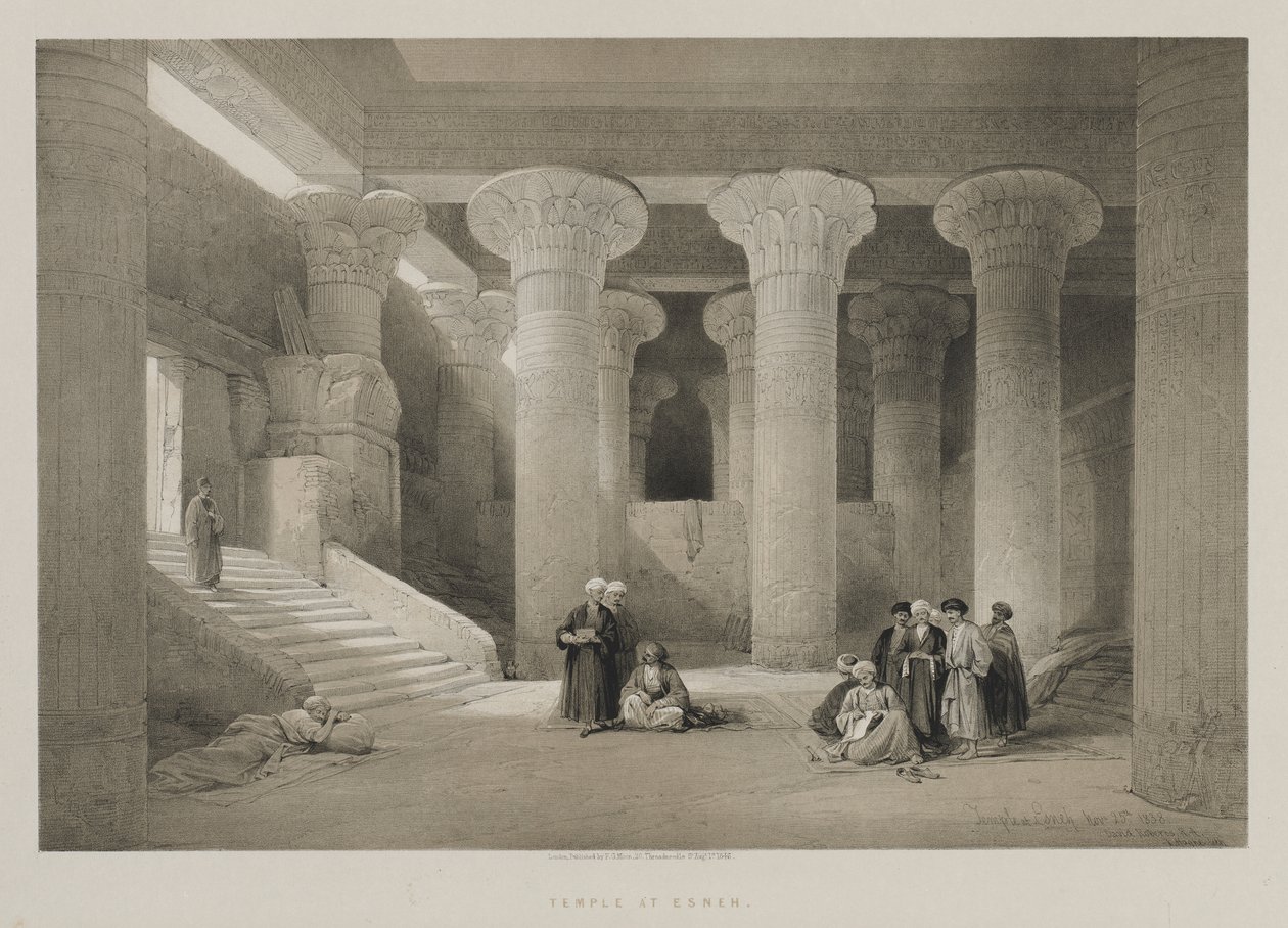 Egypten och Nubien, volym I: Templet i Esneh, 1846. av Louis Haghe