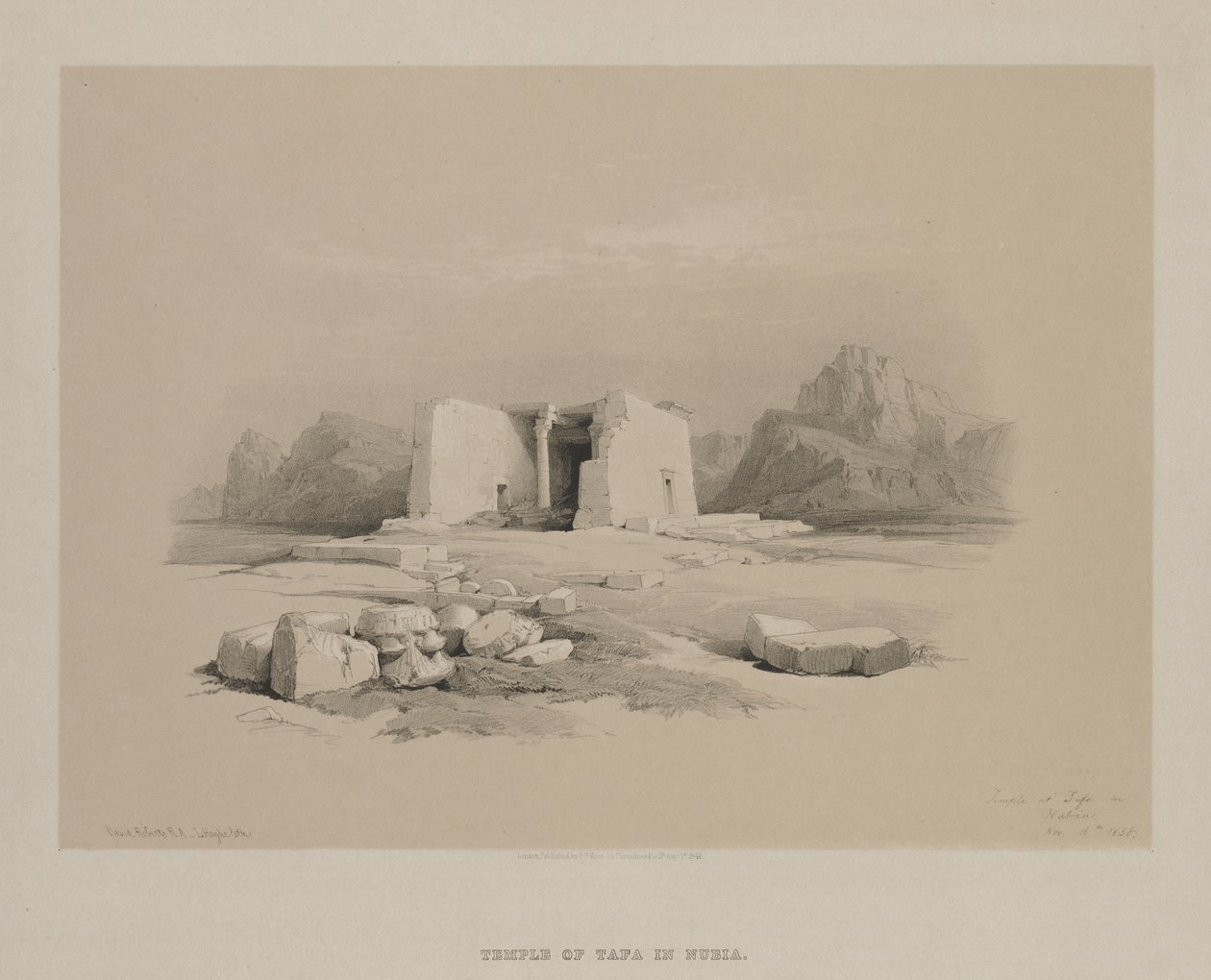 Egypten och Nubien, Volym I: Templet i Tafa i Nubia, 1846. av Louis Haghe