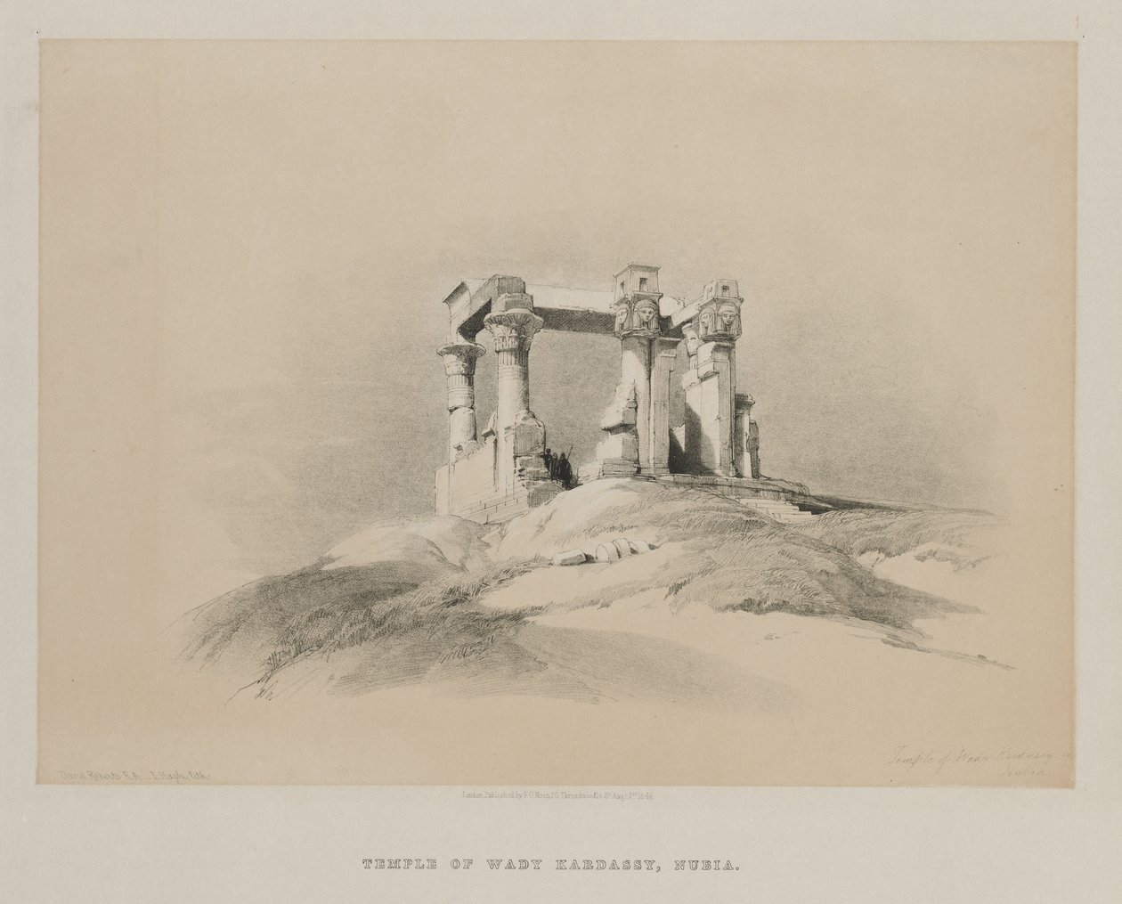 Egypten och Nubien, Volym I: Temple of Wady Kardassy i Nubia, 1846. av Louis Haghe