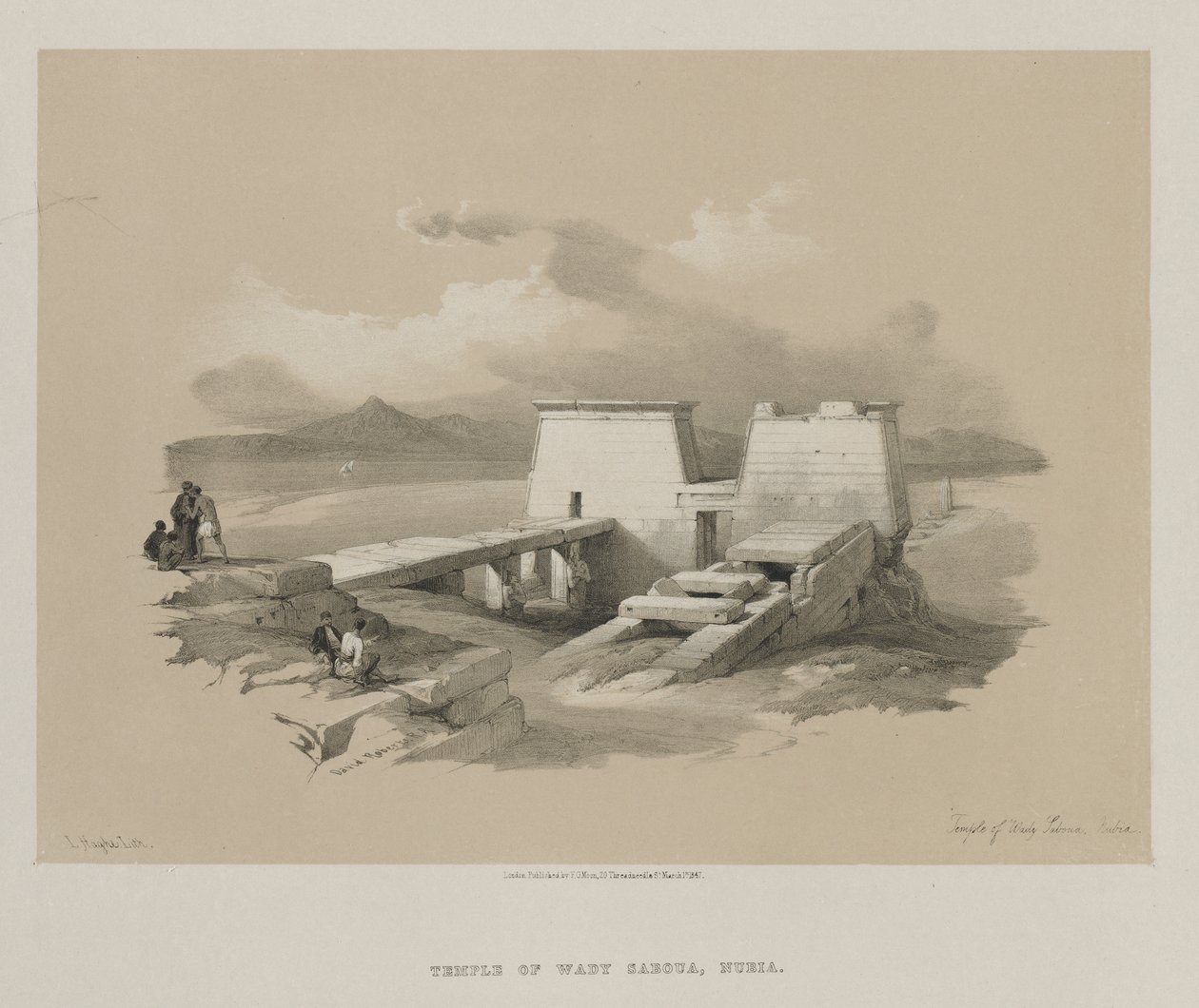Egypten och Nubia, Volym I: Temple of Wady Saboua, Nubia av Louis Haghe