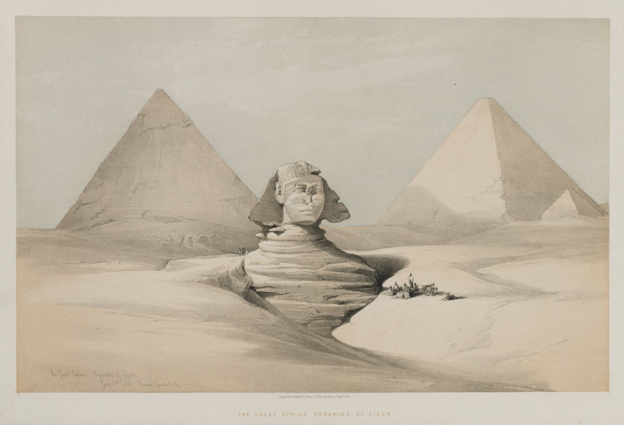 Egypten och Nubien, volym I: Den stora sfinxen, pyramiderna i Gezeeh av Louis Haghe