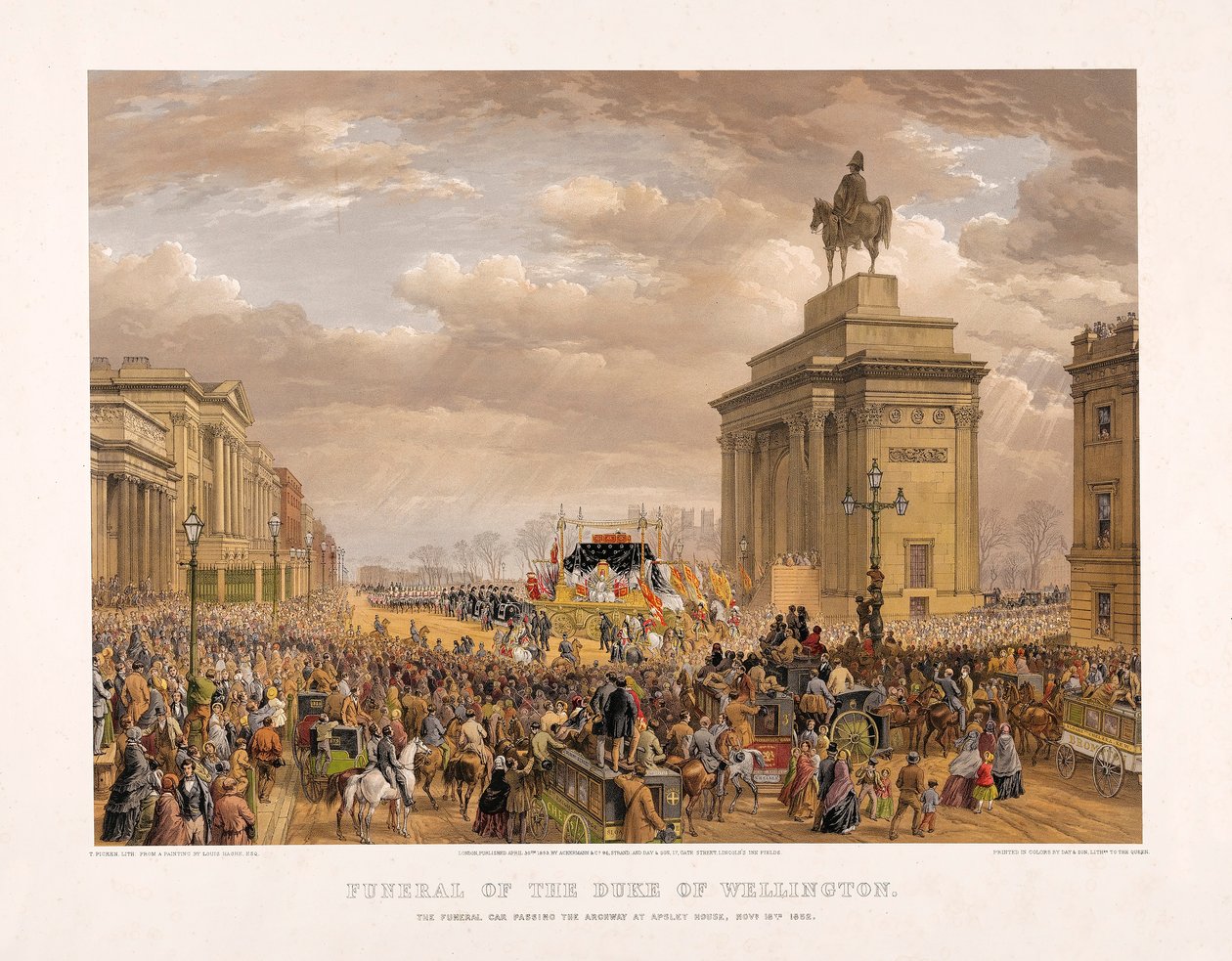 Begravning av hertigen av Wellington, 18 november 1852, pub. 1853. av Louis Haghe