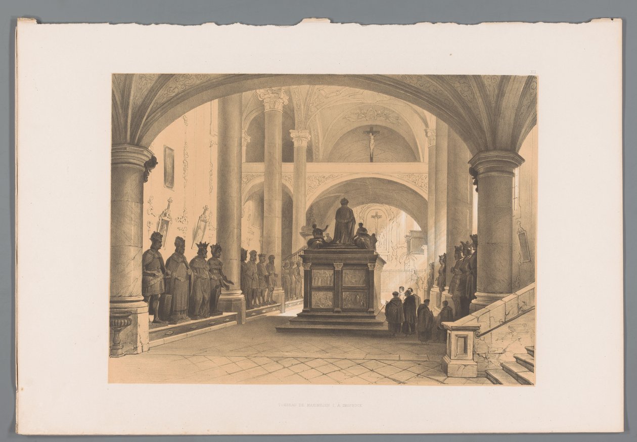 Maximilian I:s grav i Innsbruck Tombeau de Maximilien I à Inspruck (titel på objekt) av Louis Haghe