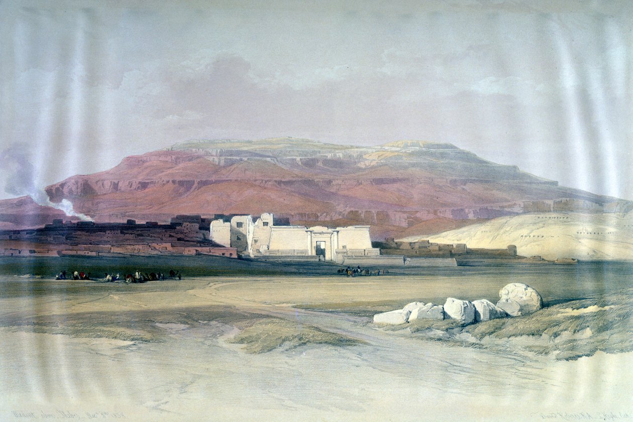 Medinet Abou, Thebe, 8 december 1832, Egypten, 1800-talet av Louis Haghe