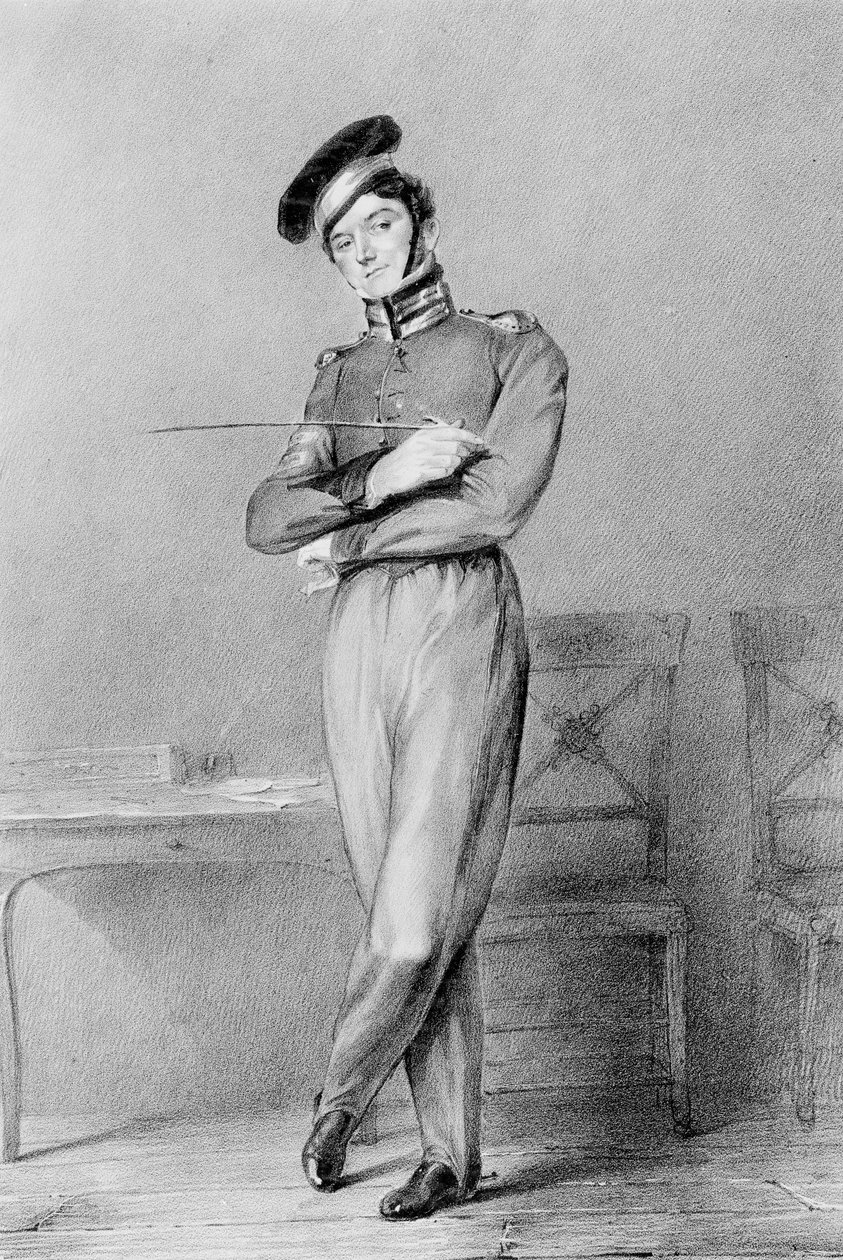 Mr Power som korpral OConnor i operan Broken Promises, 1826 av Louis Haghe