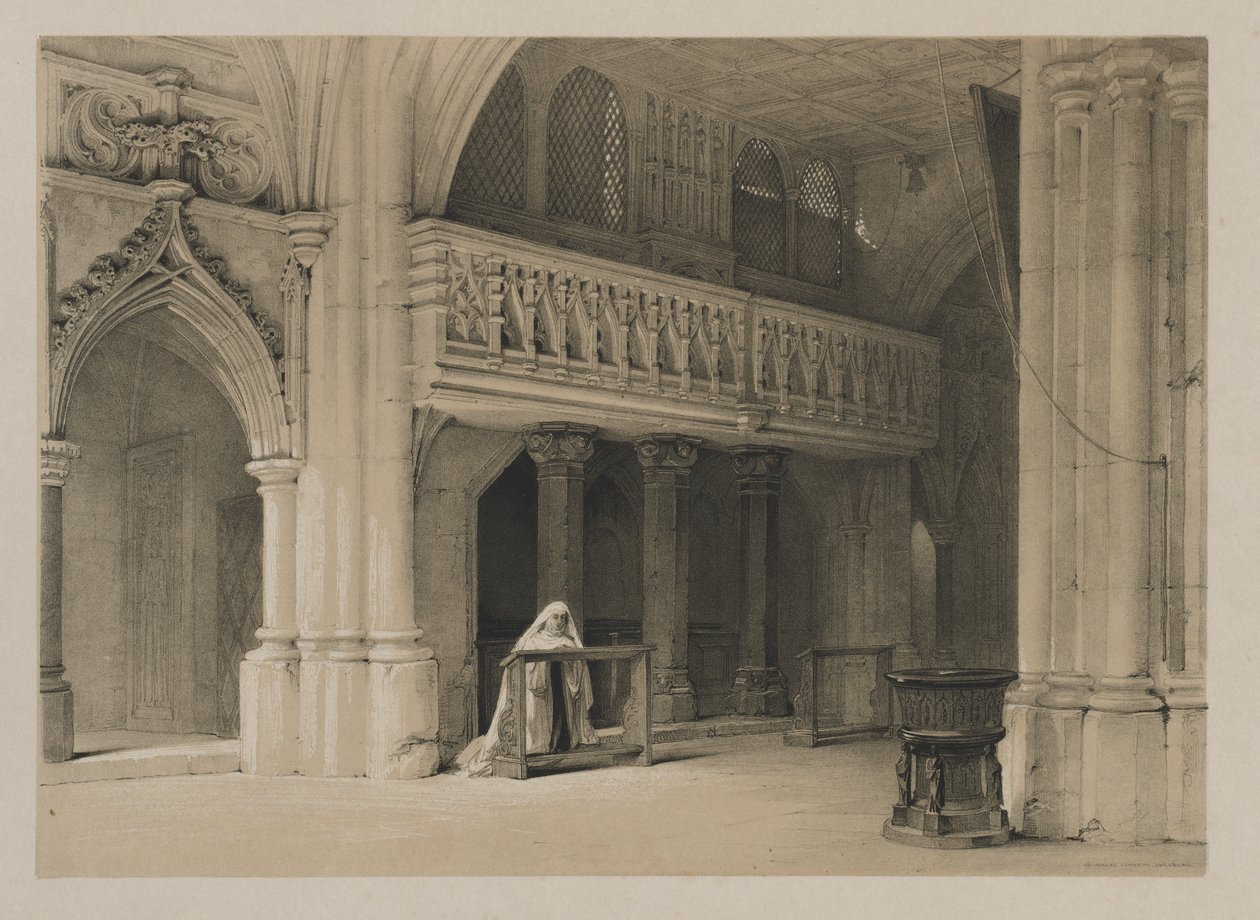 Skisser i Belgien och Tyskland, volym I: Nönnbergs kloster, Salzburg, 1840. av Louis Haghe